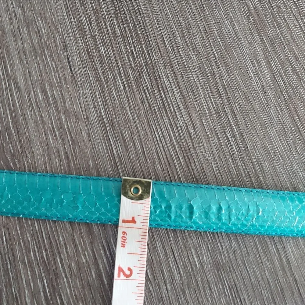 RETRO COLLECTIF GENUINE SNAKESKIN TEAL BELT SIZE LARGE